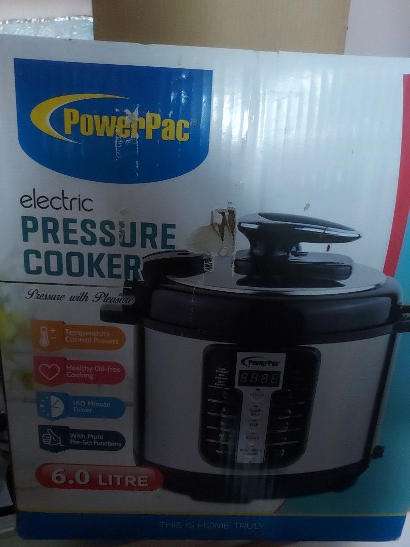 POWERPAC Electric Pressure Cooker 6l PPC611, TV & Home Appliances