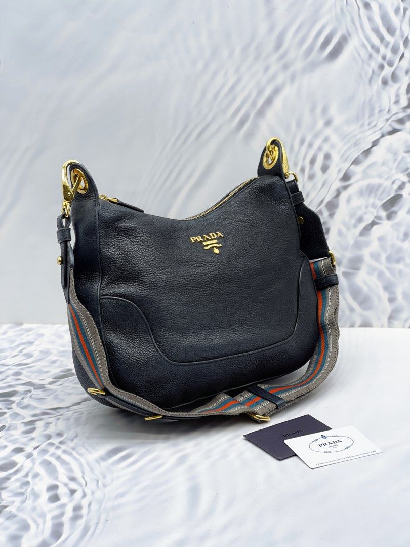 PRADA 1BC052 VITELLO DAINO LEATHER 2 WAY SHOULDER CROSSBODY BAG