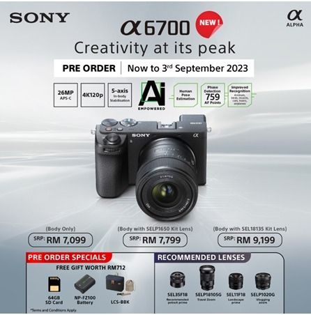 Sony Alpha 6700 APS C Mirrorless Camera with 16 50mm Lens