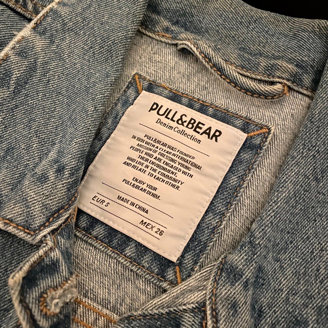Pull and bear longline denim jacket best sale