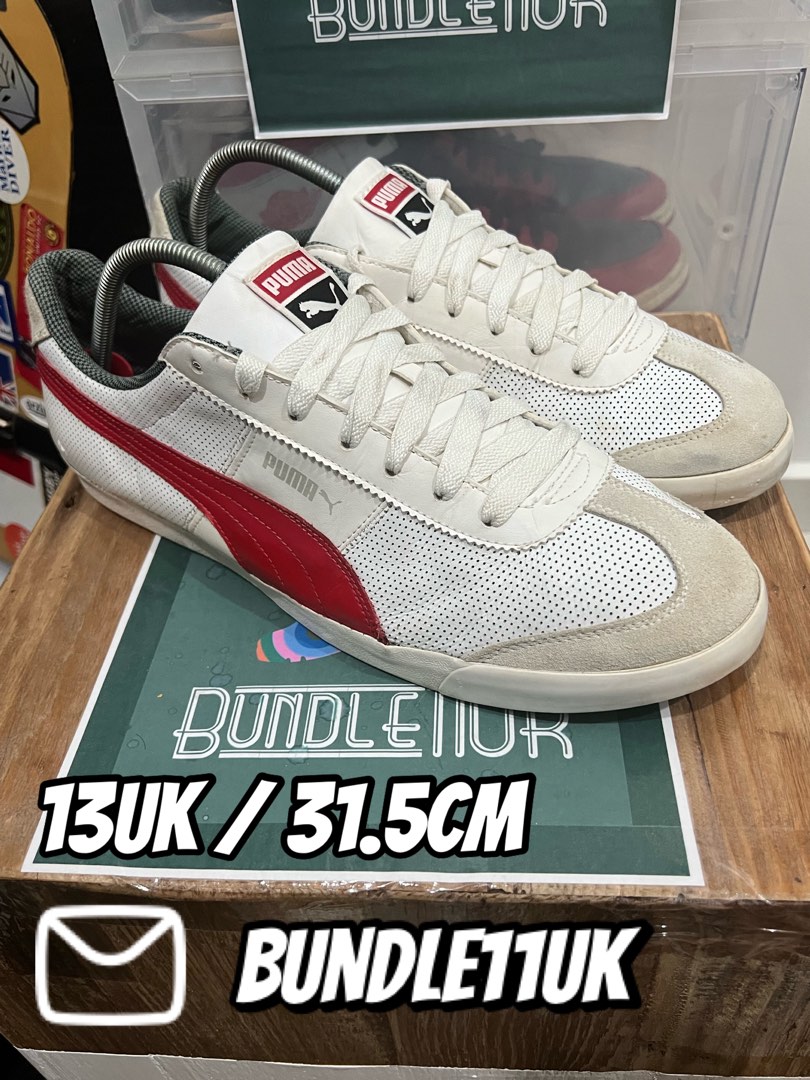 Puma red online leather shoes