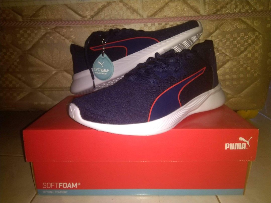 Puma Tishatsu Runner Knit Sepatu Lari Running Casual Biru Tua Size 44.5 US 11 Baru