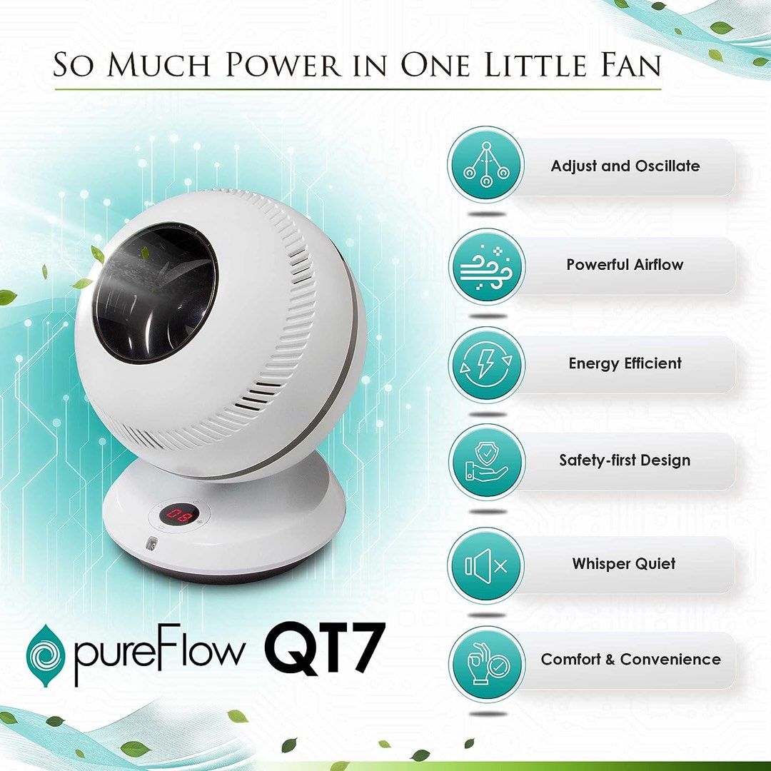 Pureflow QT7 bladeless fan, Furniture & Home Living, Lighting & Fans