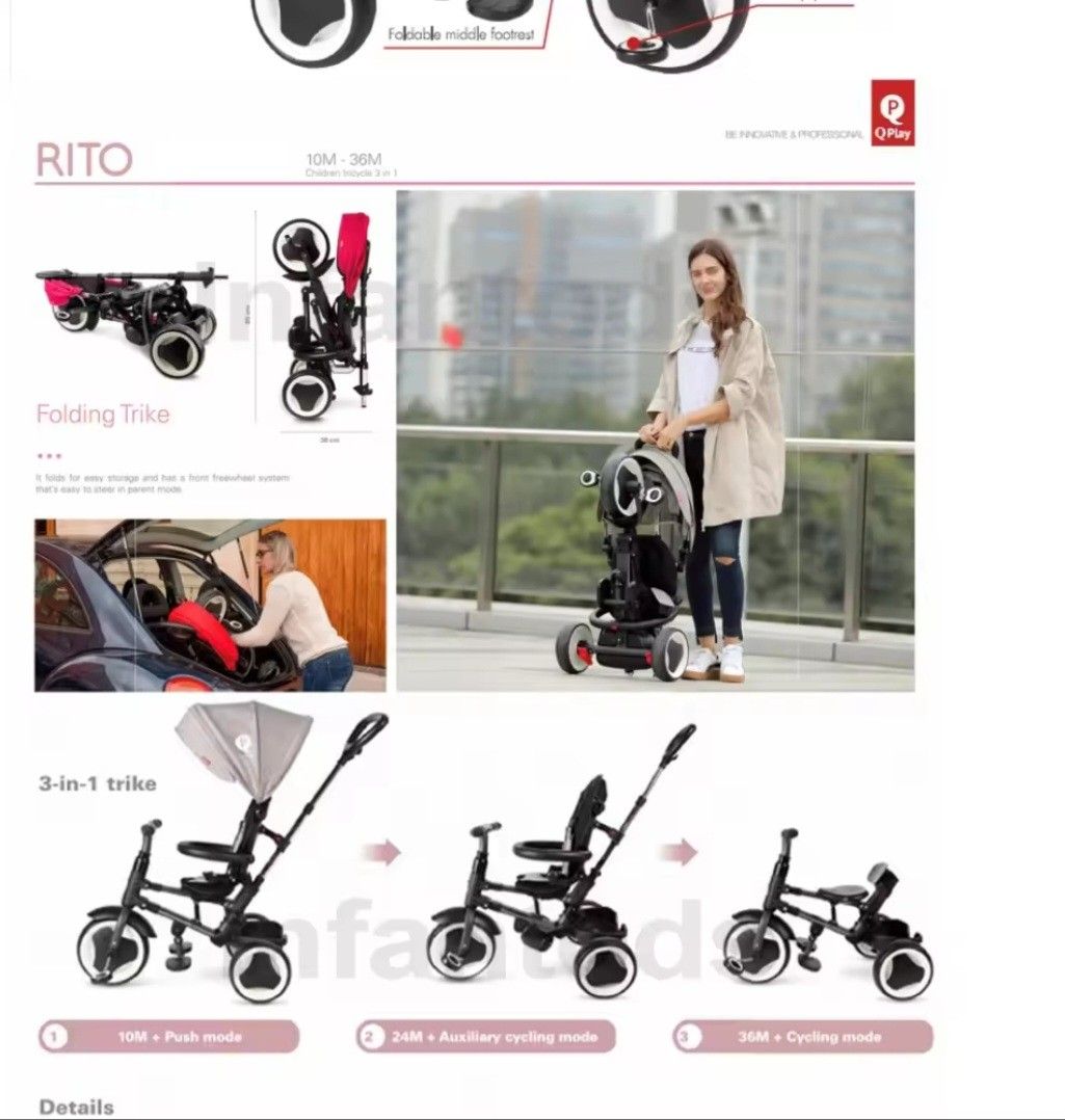 Q play rito folding trike assembly outlet