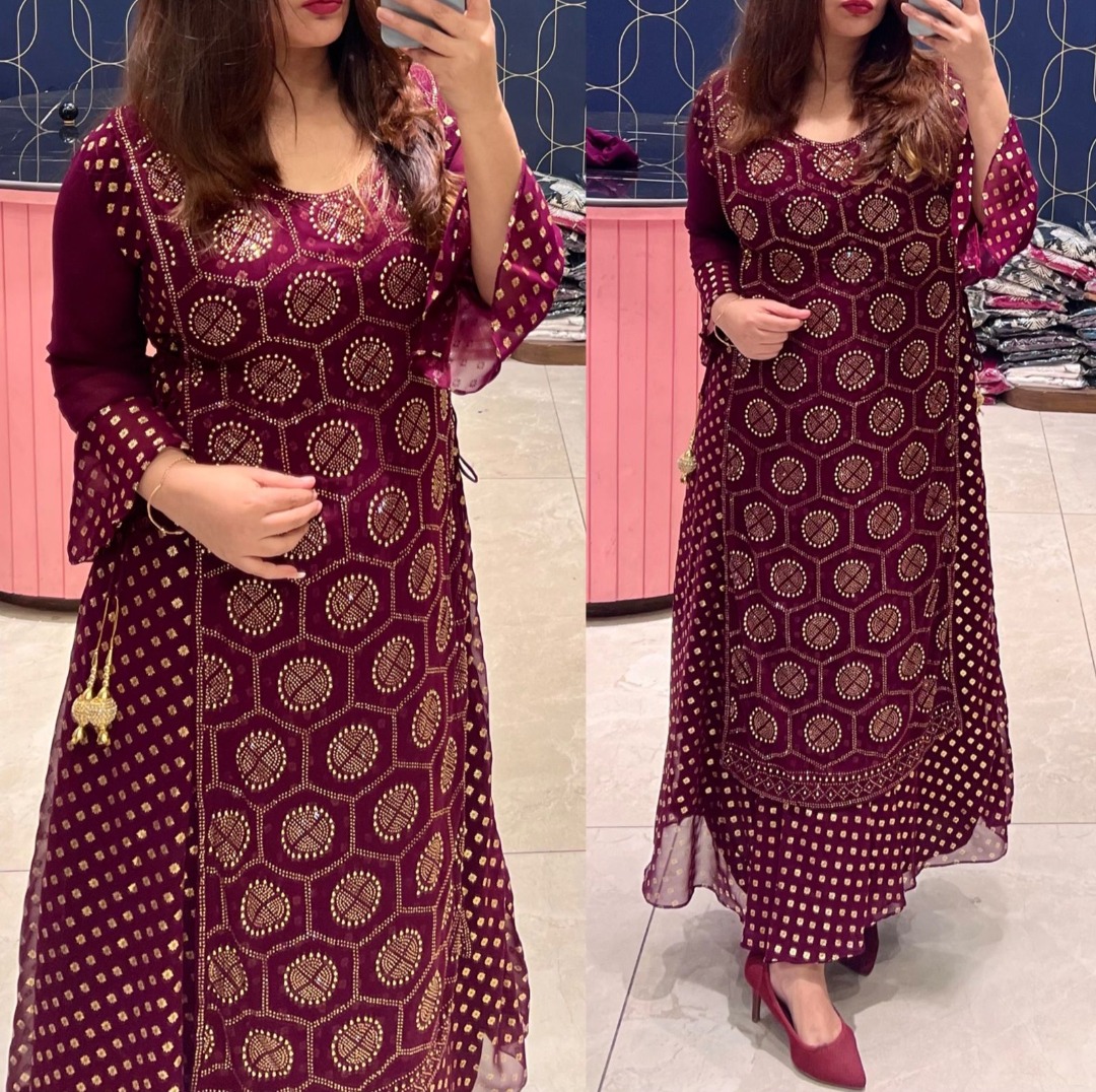 Ready SG Stock Georgette Function wear One piece Double