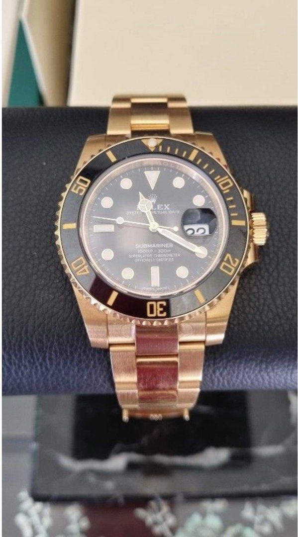 Rolex 2020 Submariner Solid 18k Yellow Gold 41mm (Category: Luxury Watches) located in Pasig City. Submitted by Watchaholics (Listing ID 1247522471, Image 2). Description: Rolex 2020 Submariner Solid 18k Yellow Gold 41mm -Ref 126618 -Year model 2020 -9.5/10 condition -Local AD -Complete full set For 1.970M You may DM or contact @ 09615077138 Thanks admin😉.