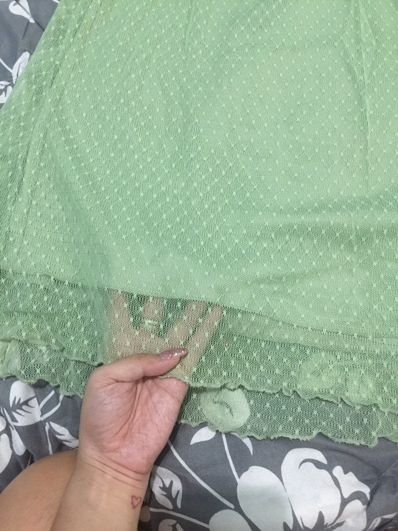sage green mesh dress on Carousell
