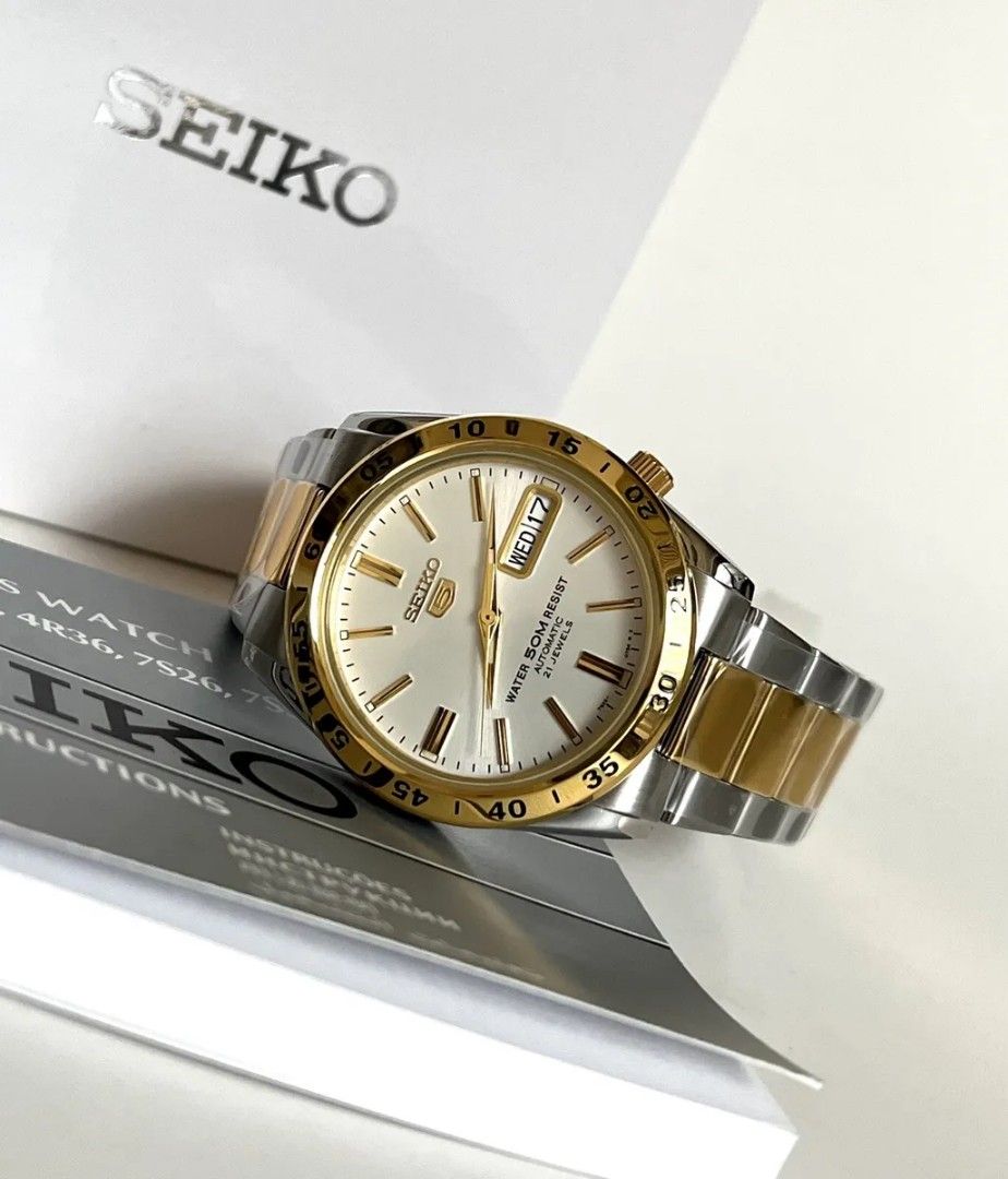 Seiko SNKE04K1 Automatic Two Tone Gold Silver Day Date Analog Dress Watch Men s Fashion Watches Accessories Watches on Carousell