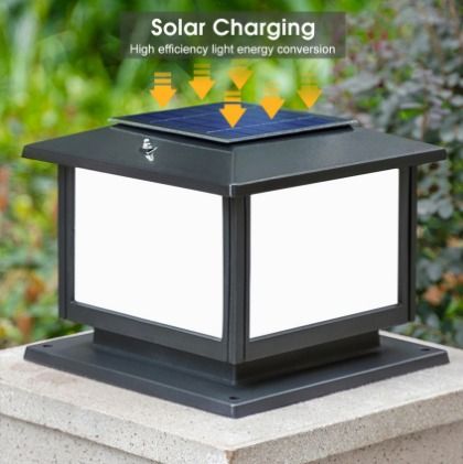 Solar Pillar Lights Outdoor Charging