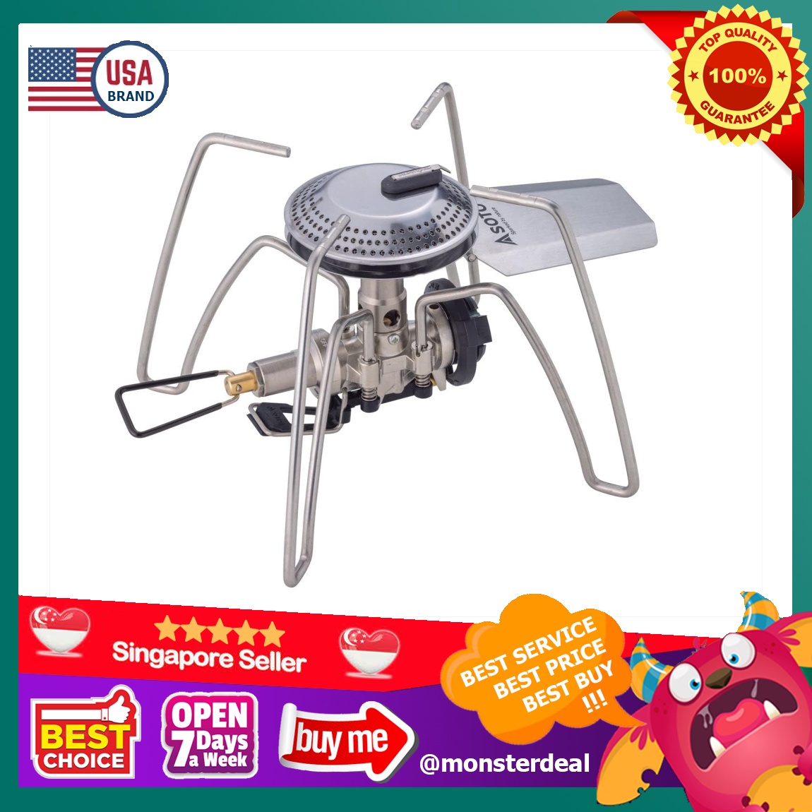  SOTO ST-340 Single Burner with Micro Regulator (High Heat and  Wind Resistant), CB Can, Group, Camping, Regulator Stove, Range, Silver,  Made in Japan : Sports & Outdoors