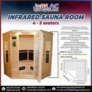 Spacious 4-5 Seater Dry Sauna Infrared Steam Room | Ultimate Relaxation!
