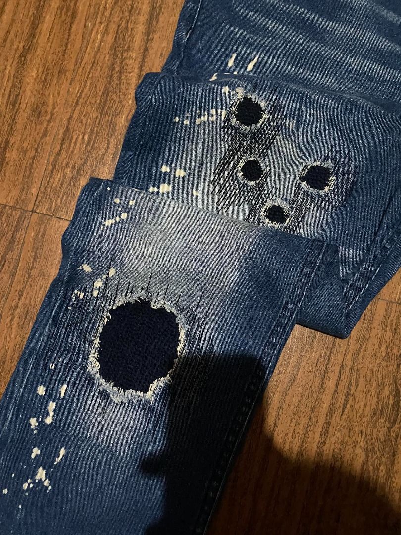 SS07 - Number Nine Damaged Paint Splatter Denim on Carousell