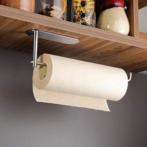 Under Cabinet Paper Towel Holder for Kitchen Bath Stainless Steel 2Ways  install