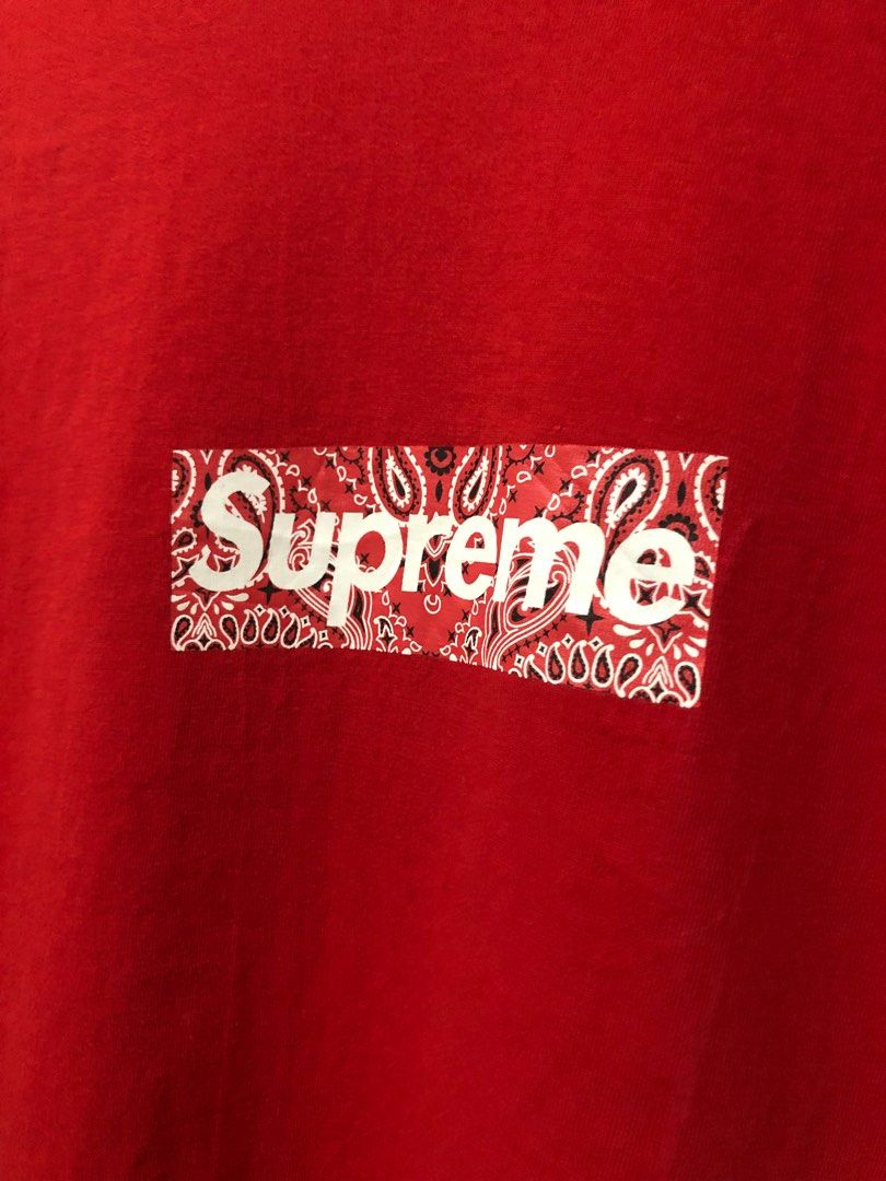Supreme red hotsell paisley box logo
