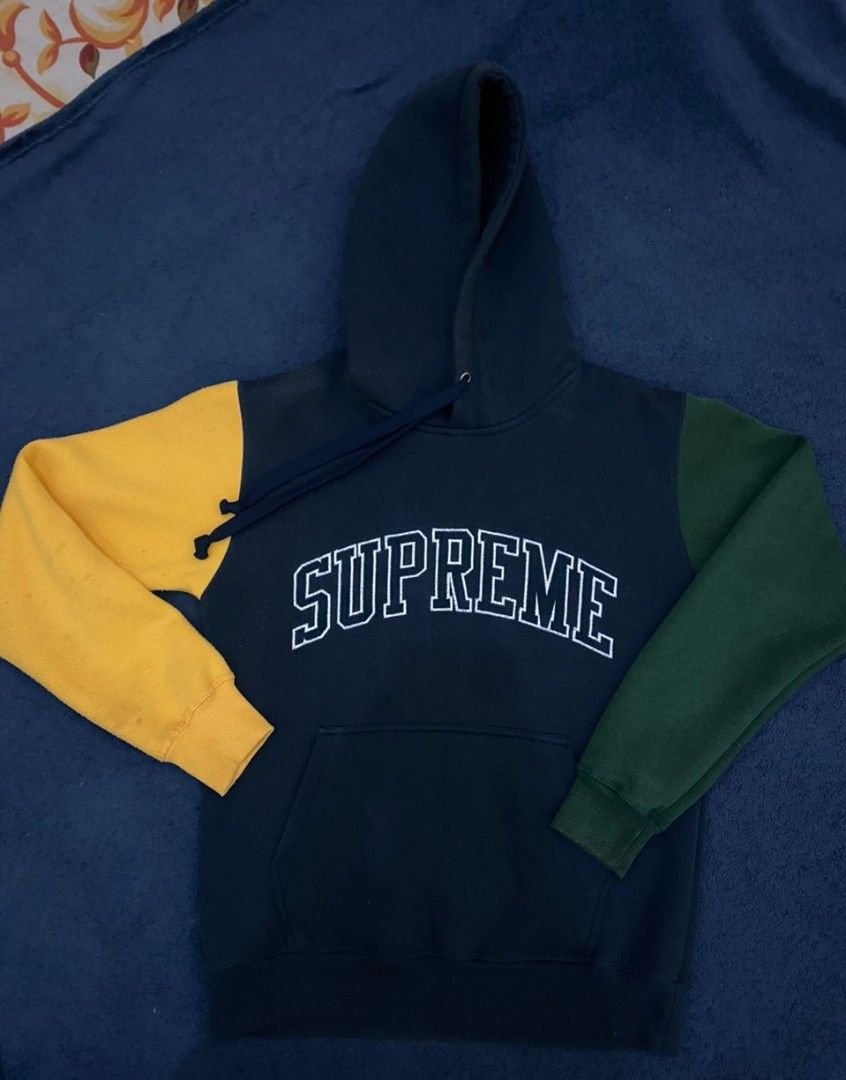 Supreme color blocked discount arc logo hoodie