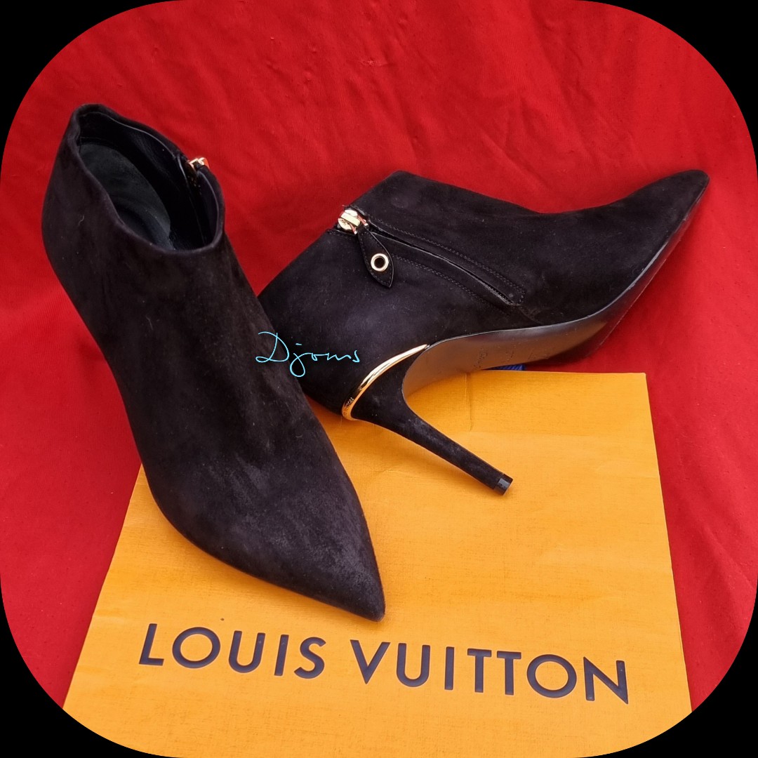 🛑Sz 37½ Louis Vuitton Black Ankle High Stiletto Heels Boots, Luxury,  Sneakers & Footwear on Carousell