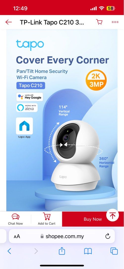 Tapo C210 come with 128GB, Furniture & Home Living, Security & Locks ...