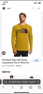 全新The North Face MLS HALF DOME T 芥末黃