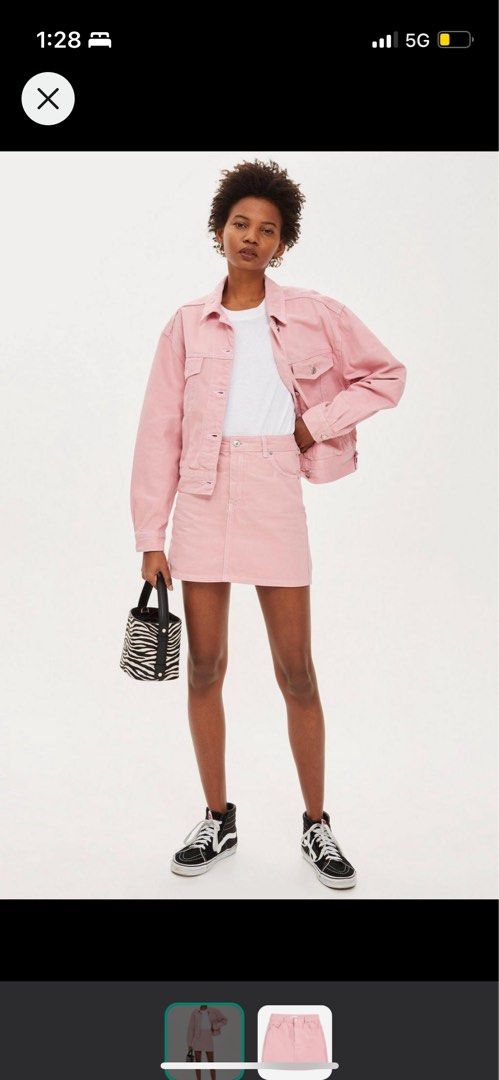 Pink denim skirt topshop outlet