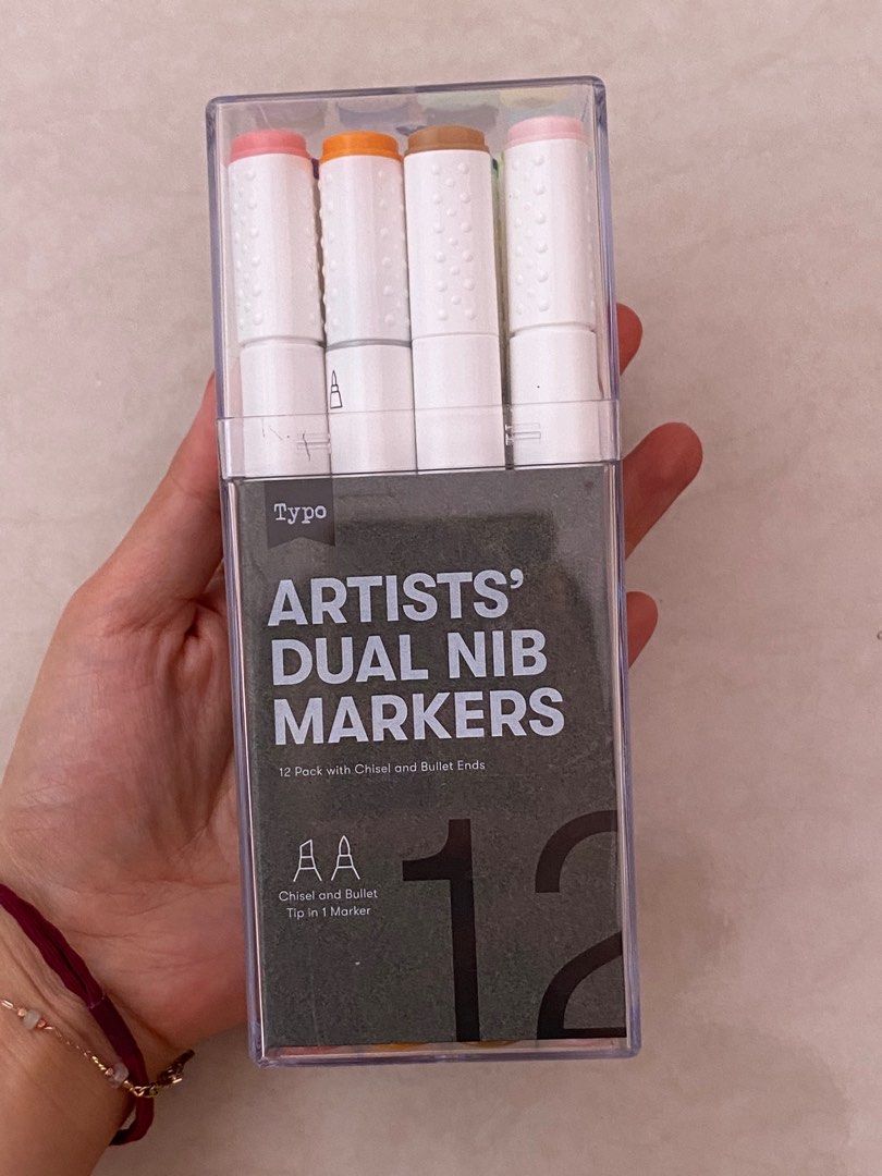 Typo artist dual nib markers, Buku & Alat Tulis, Alat Tulis di Carousell