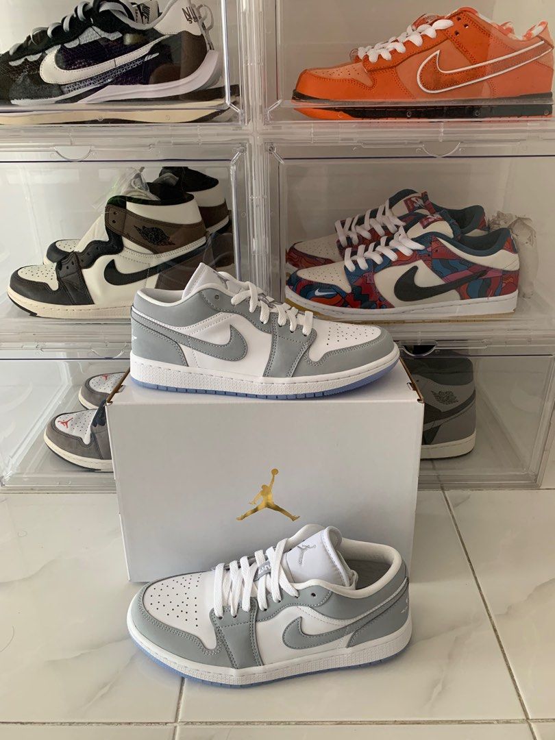 UK5 UK5.5 UK6 UK6.5 Air Jordan 1 Low Wolf Grey Wmns Women s