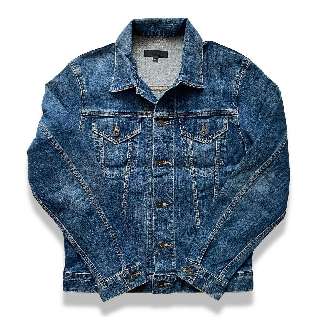 Uniqlo Jeans Slim Stretch Indigo Blue Wash Fade Denim Jacket (M)