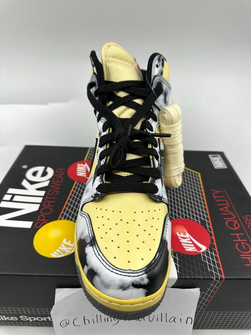 US Nike Dunk High Cut Top Acid Wash Black White