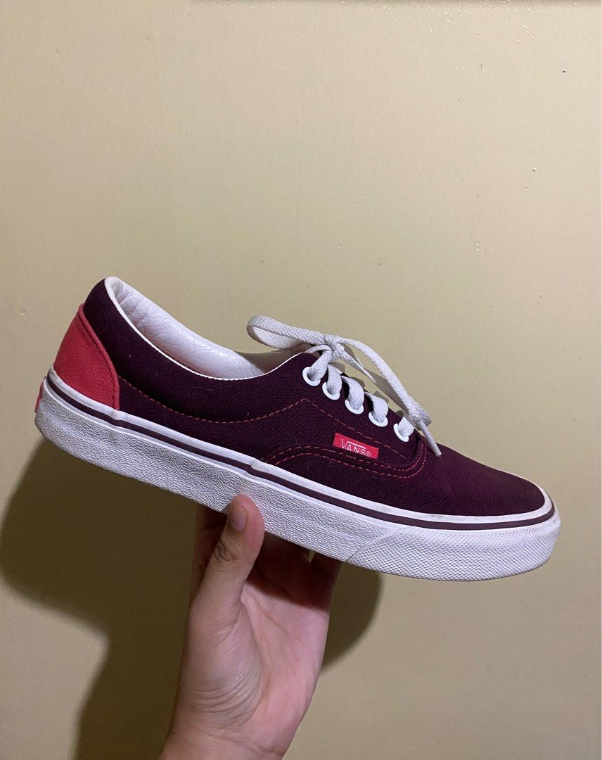Original Vans Era Maroon Pink Size 8 Womens Women s Fashion