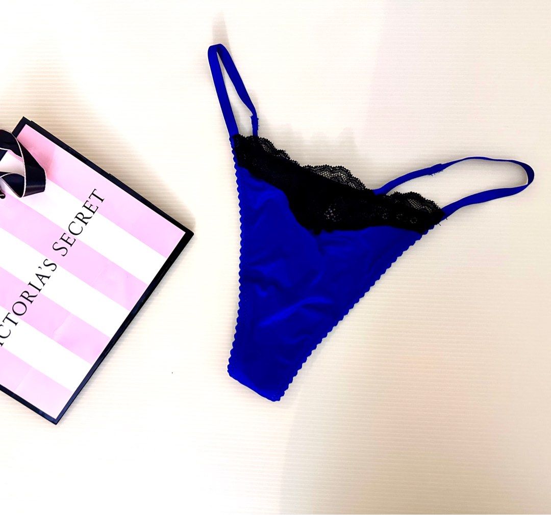 Victoria's Secret Electric Blue Thong Panty, Women's Fashion, New
