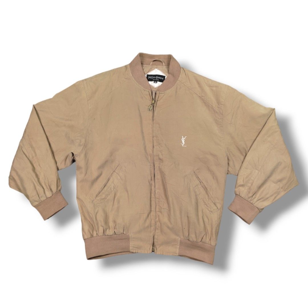 VINTAGE YSL BOMBER JACKET (Category: Coats, Jackets and Outerwear) located in Quezon City. Submitted by cyborgph (Listing ID 1247543744, Image 1). Description: VINTAGE YSL BOMBER JACKET SIZE 50 ON TAG 24*26 in good condition issue: repaired hole in right sleeve can send more photos if needed negotiable just shoot your offer.