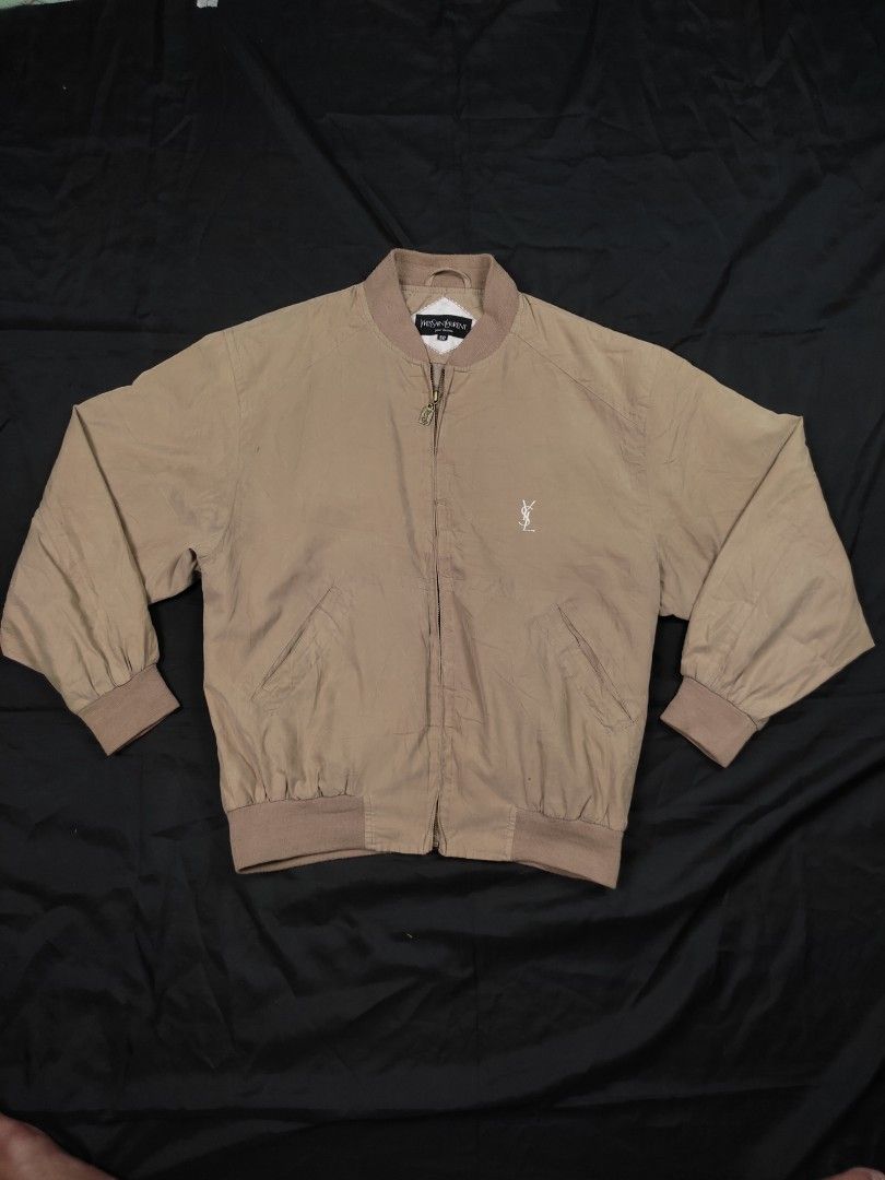 VINTAGE YSL BOMBER JACKET (Category: Coats, Jackets and Outerwear) located in Quezon City. Submitted by cyborgph (Listing ID 1247543744, Image 2). Description: VINTAGE YSL BOMBER JACKET SIZE 50 ON TAG 24*26 in good condition issue: repaired hole in right sleeve can send more photos if needed negotiable just shoot your offer.