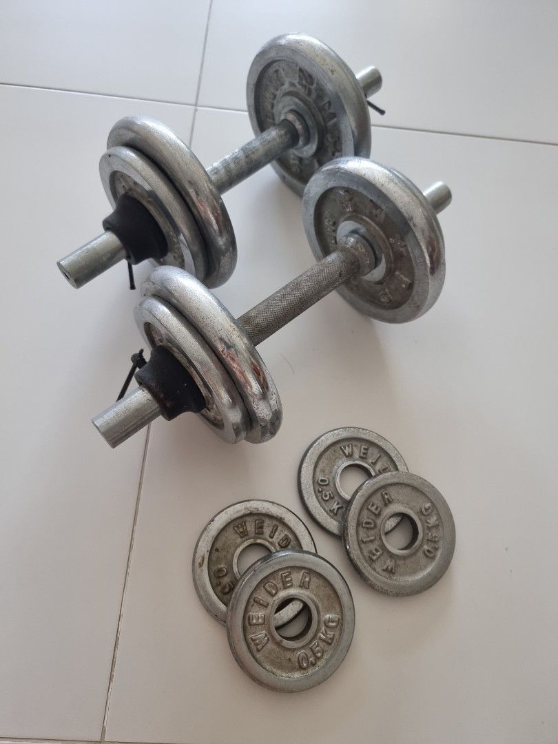 Weider chrome dumbbells store