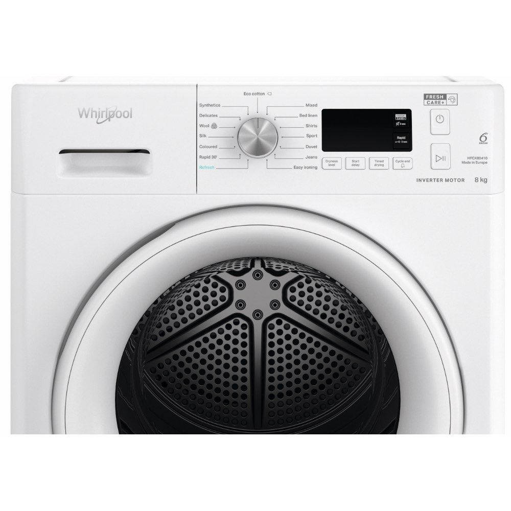 Whirlpool Heat Pump Dryer 8kg (HFCX80410) inclusive of stacking kit, TV & Home Appliances