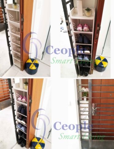 White BTO Shoe rack/HDB between gate and door shoe rack/DIY shoe