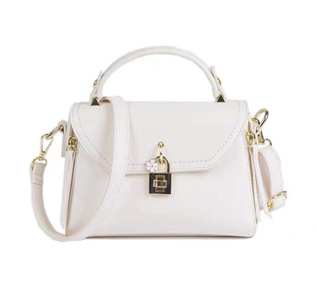White soft sales leather handbags