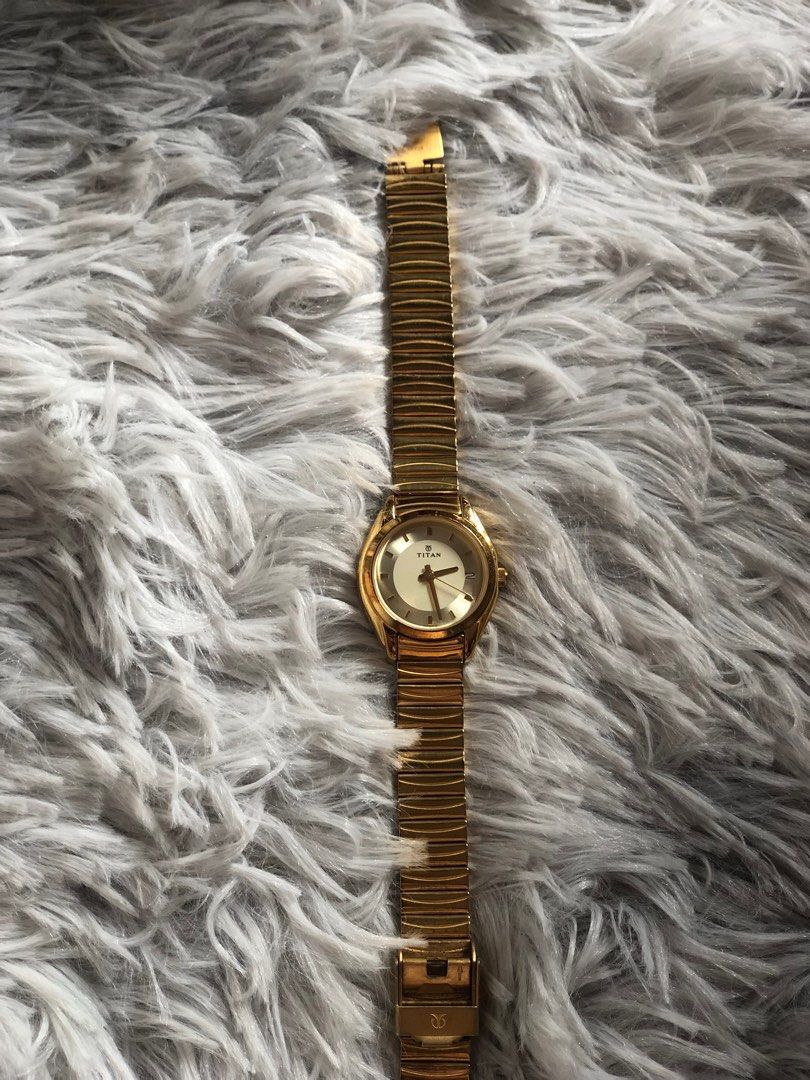 Ladies TITAN Quartz Watch w/ Brown Dial, Original SS Bracelet & New Battery  | eBay