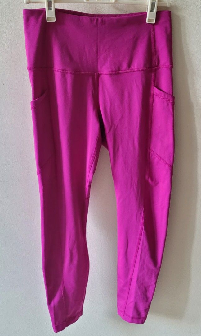 Yogalicious High Waist Capri Yoga Pants S UK10 Pink Magenta Pockets,  Women's Fashion, Activewear on Carousell