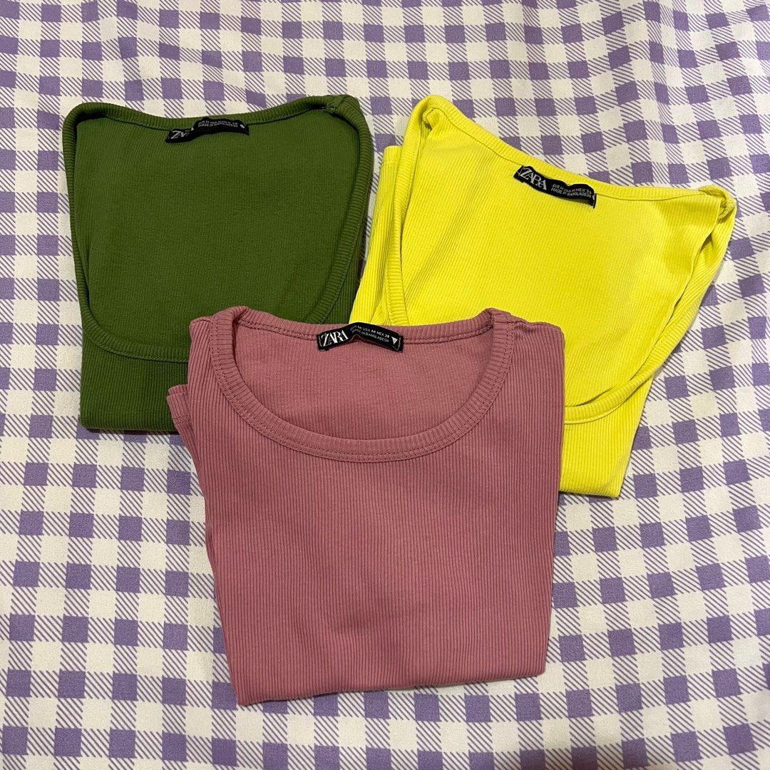 Zara Crop Top (Squareneck and Basic Crop top) on Carousell