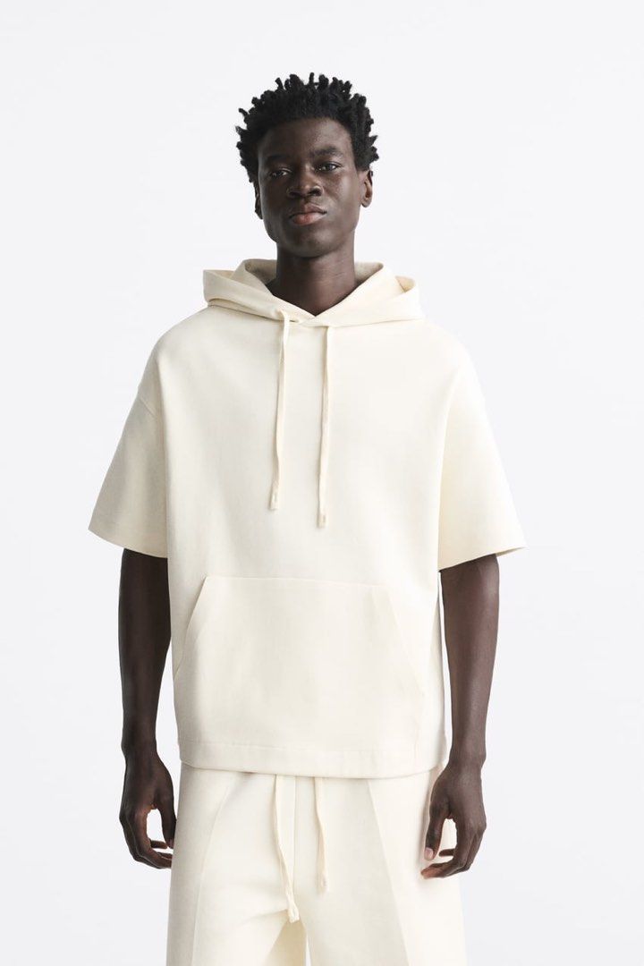 White hoodie sale zara
