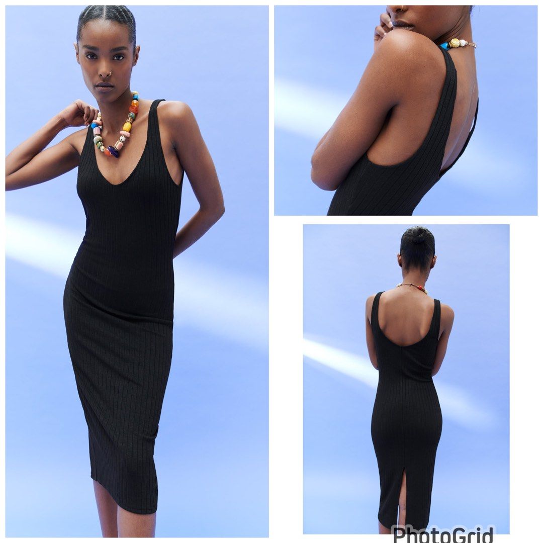 Zara ribbed store midi dress