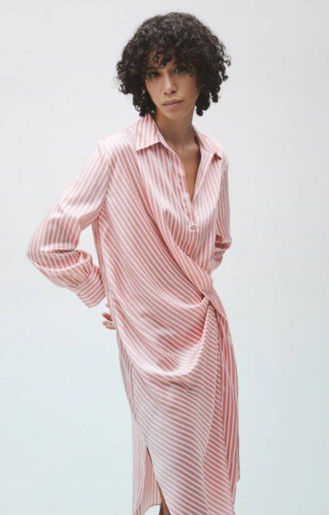 Zara striped wrap hotsell dress