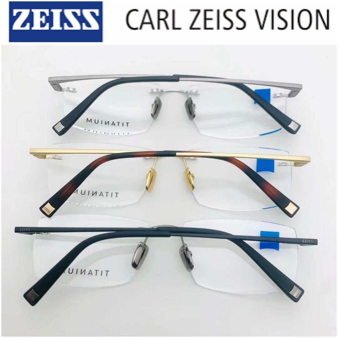 Zeiss titanium rimless half frame spectacles, Men's Fashion