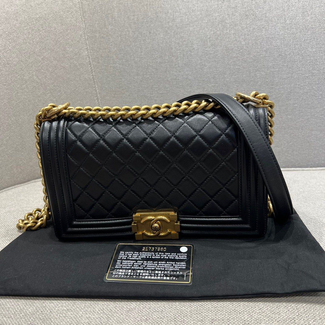 💯 Authentic Chanel Leboy Medium Lambskin gold hardware, Luxury, Bags &  Wallets on Carousell