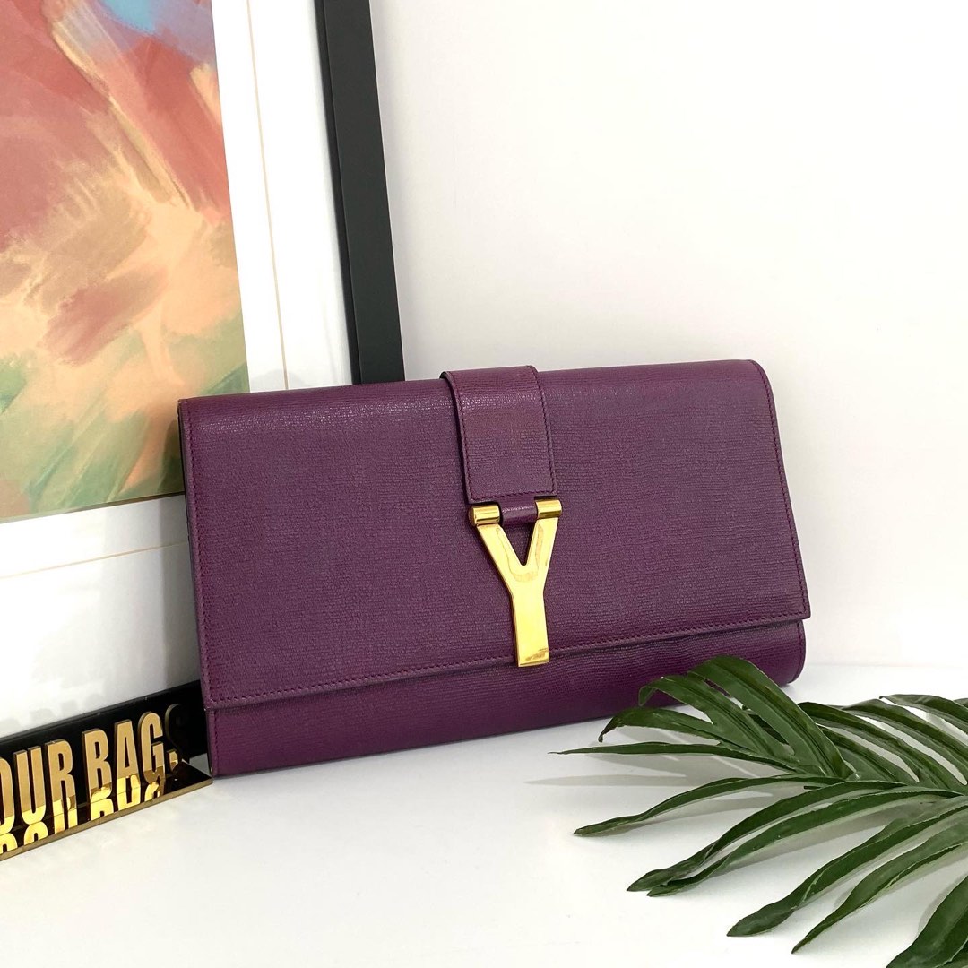 Ysl burgundy 2025 clutch