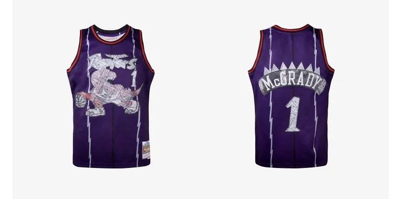 1996-97 Mitchell & Ness Toronto Raptors #1 Tracy Mcgrady NBA