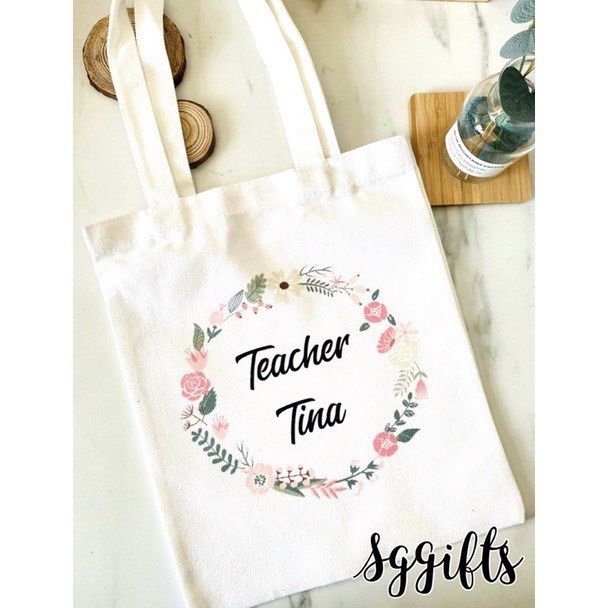 Teacher s Day Tote Bag Canvas Gift Bag for School
