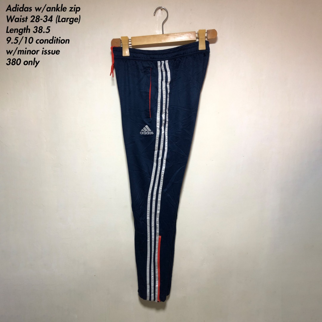 Adidas track pants w/ ankle zips on Carousell