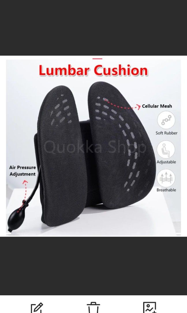 Adjustable Lumbar spinal back pad support cushion, ergonomic seat