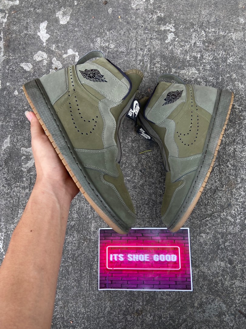 Nike air jordan 1 high zip deals military green
