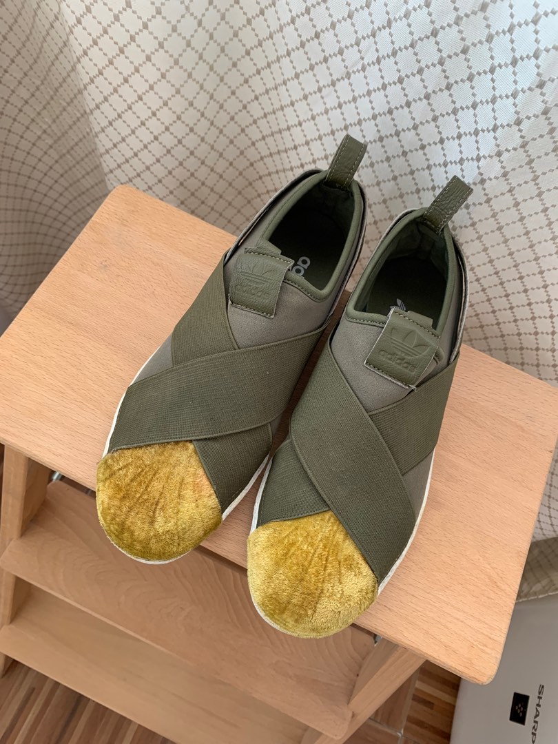 Adidas slip on army green cheap